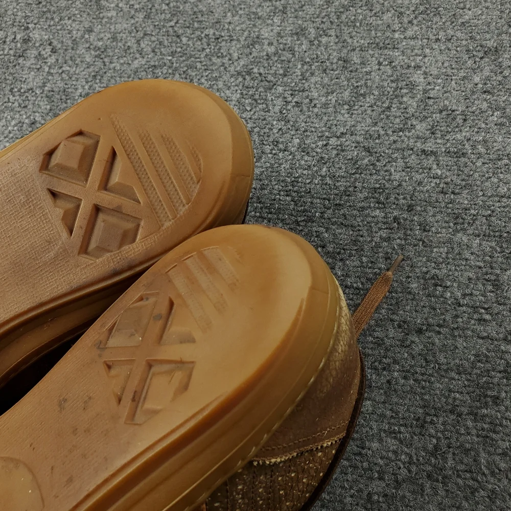 Burberry Leather Sneakers Mens 44 10.5 Cognac Brown Vintage Y2K Preppy Two Tone - Picture 10 of 16